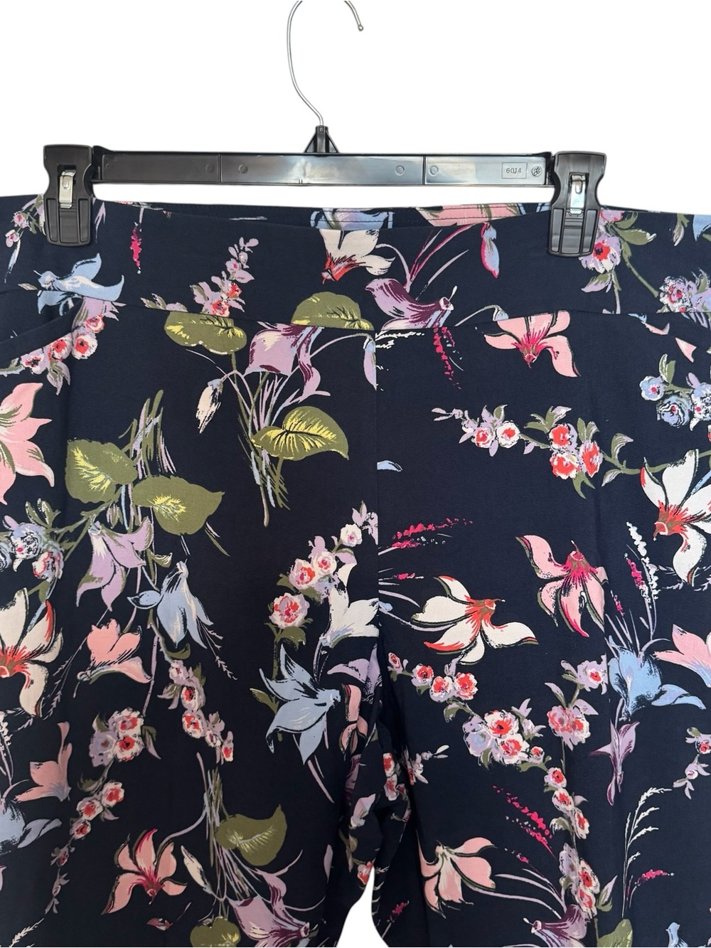NWT  Navy Floral Pants w/Tummy Control  PLUS SIZE: 3X   #3 - Picture 2 of 11